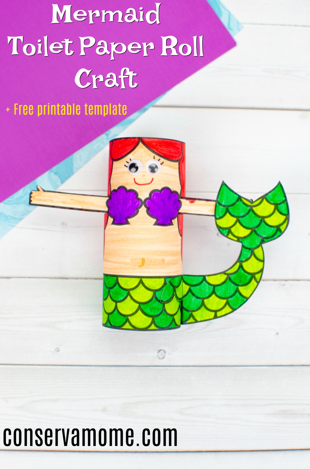 Mermaid Toilet paper roll craft : An easy Mermaid craft